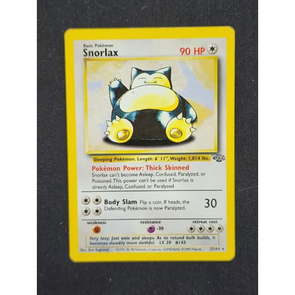 Snorlax 27/64 Non Holo Rare Vintage Jungle Set Pokemon Trading Card