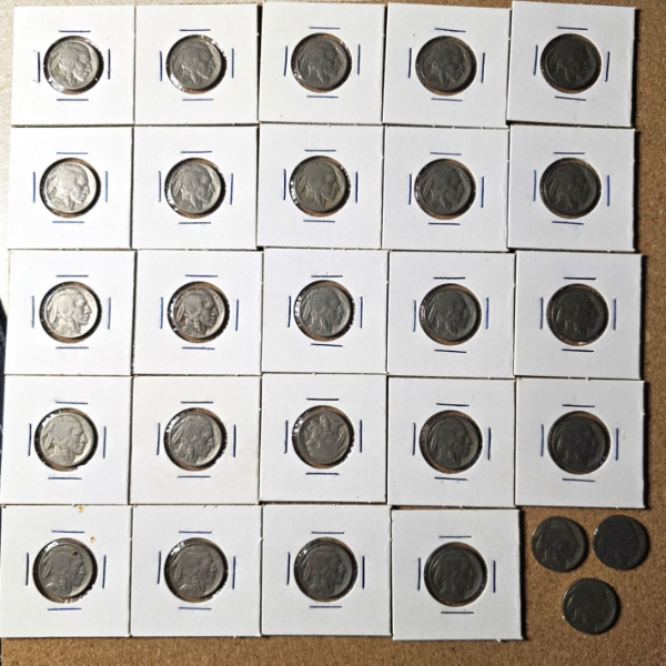 (27) Buffalo Head Nickels $1.35 FV