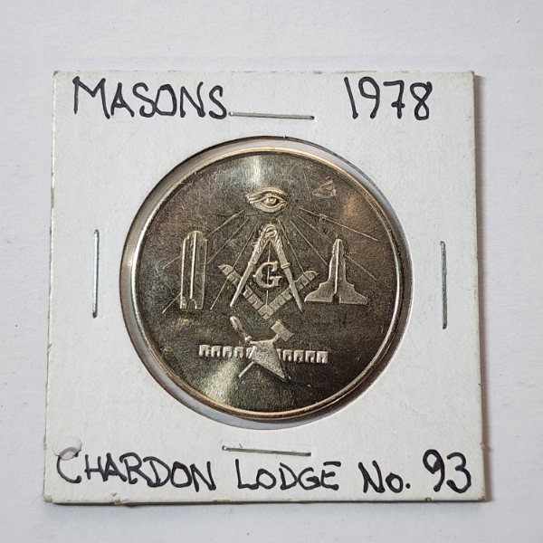 1978 Masons 150th Anniversary Chardon Lodge No. 93 Token