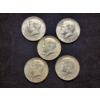 Image 1 : Five 40% Silver Kennedy Half Dollars - $2.50 Face Value