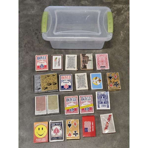 Storage Container With Many Decks Of Playing Cards