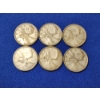 Image 2 : x6 Assorted Canadian 80% Silver Quarters ASW: 0.15oz Each / Total: 0.90oz