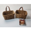 Image 1 : (2) Small Longaberger Handing Baskets w/ Leather Handle