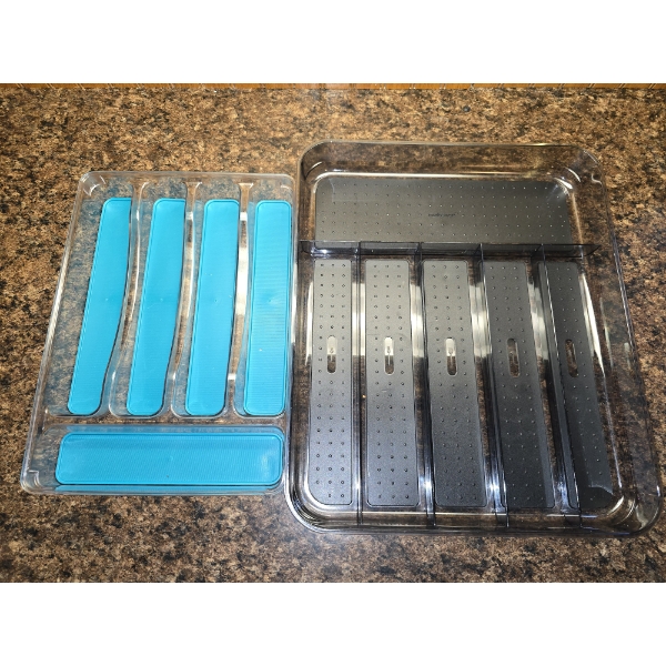 2 Lightly Used Sturdy Cutlery Trays - 15.75"x13" & 13"x9.25"