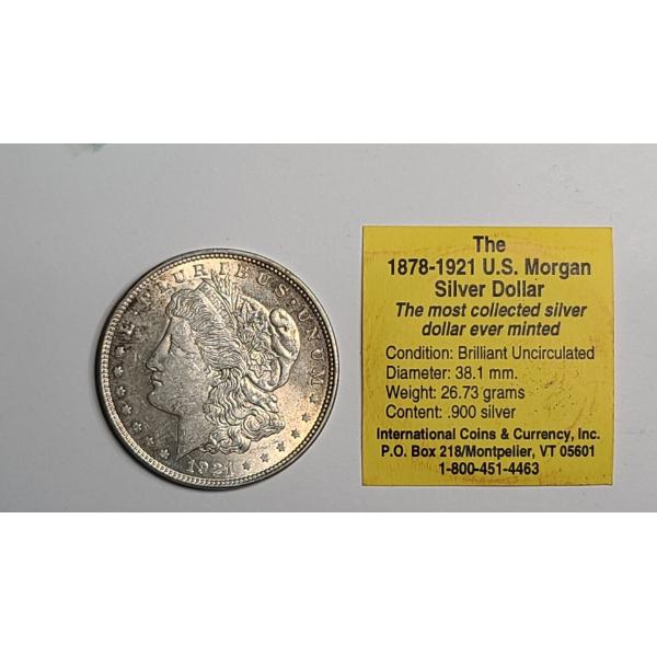 United States 1921 90% Silver Morgan Dollar 