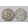 Image 1 : United States 1951-D & 1952-S 90% Silver Franklin Half Dollars - Face Value: $1.00