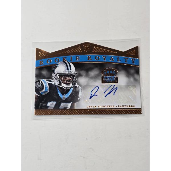 2015 Panini Crown Royale Rookie Royalty Autograph Football Card - Devin Funchess No. RRS-DF #13/25