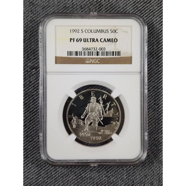 NGC GRADED PF69 ULTRA CAMEO 1992-S Columbus Commemorative Proof Half Dollar