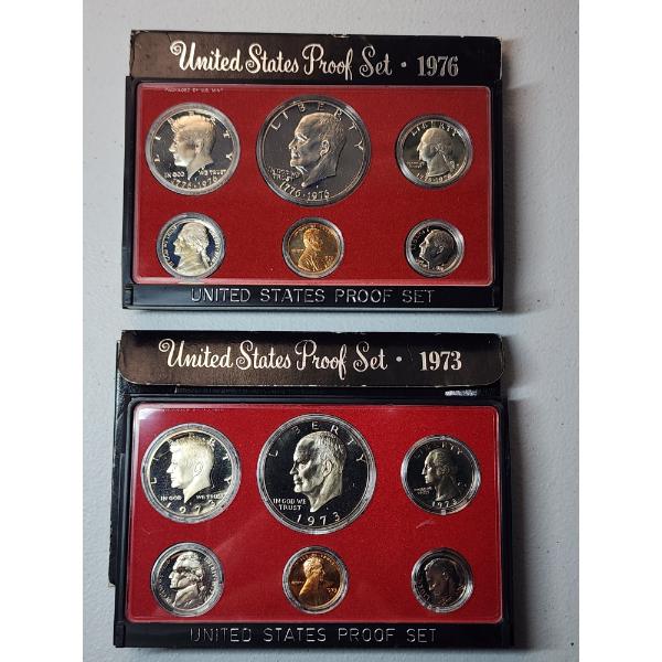 United States Mint 1976 & 1973 Proof Sets In Original Packaging 