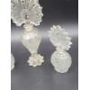 Image 3 : 3 Vintage Glass Perfume Bottles with Stoppers - Gorgeous Leaf Like Designs! 