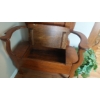 Image 3 : Antique Oak Mirrored Hall Tree - With Seat & Below Seat Storage - See Pics & Description