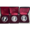 Image 1 : Set of 3 Royal Canadian Mint Silver Dollar - 150th Toronto Anniversary - .500 Silver 23.33 Grams Ea.