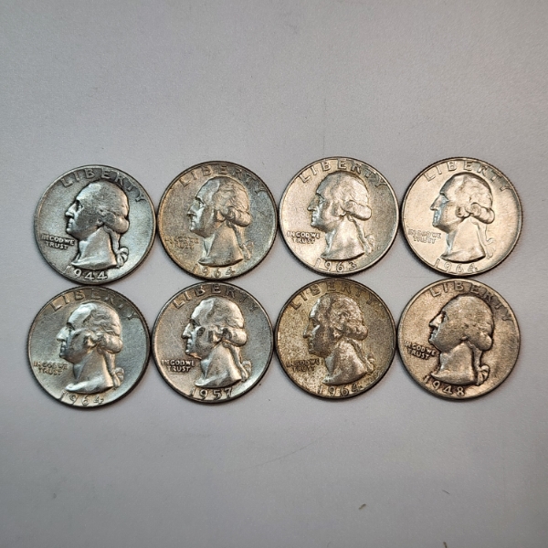 $2.00 Face Value in Assorted Years United States 90% Silver Washington Quarters