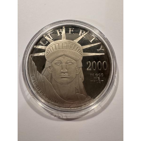 2000 U.S. 4 Ounce .999 Fine Silver Eagle Round Layered With Platinum - Mint Condition