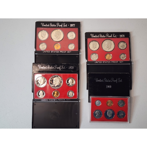 x4 United States Mint Proof Sets: 1977, 1978, 1978, 1980