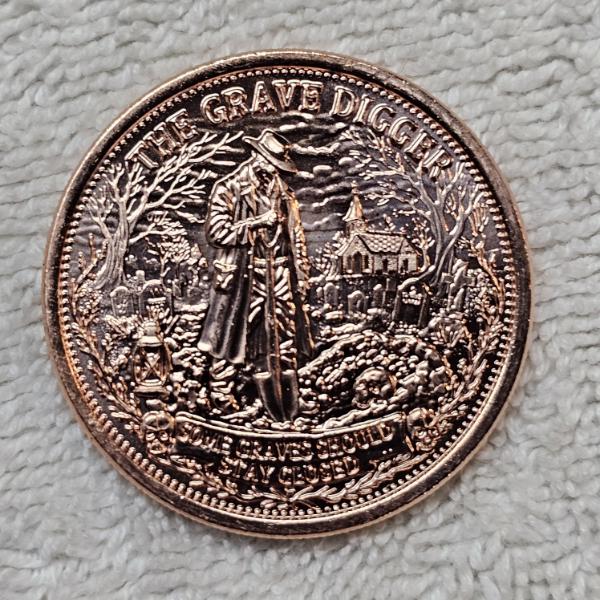1 Oz AVDP .999 Fine Copper Contagion The Grave Digger Round