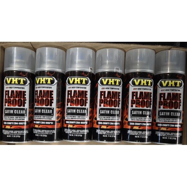 Six Brand New 11oz Cans Of VHT Very High Temp Satin Clear Spray Paint