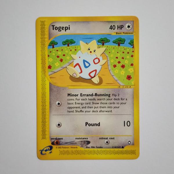 Togepi 114/147 Non Holo E-Reader Vintage Pokemon Trading Card ~ Near Mint or Mint Condition! 
