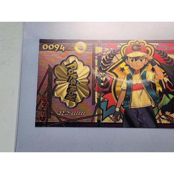 RARE 1996 Pokémon 999999 Gold Foil Note - Gengar - Mint Condition in Protective Holder