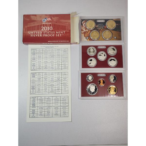 2010 United States Mint Silver Proof Set: 90% Silver Quarters, Half Dollar, Dime 