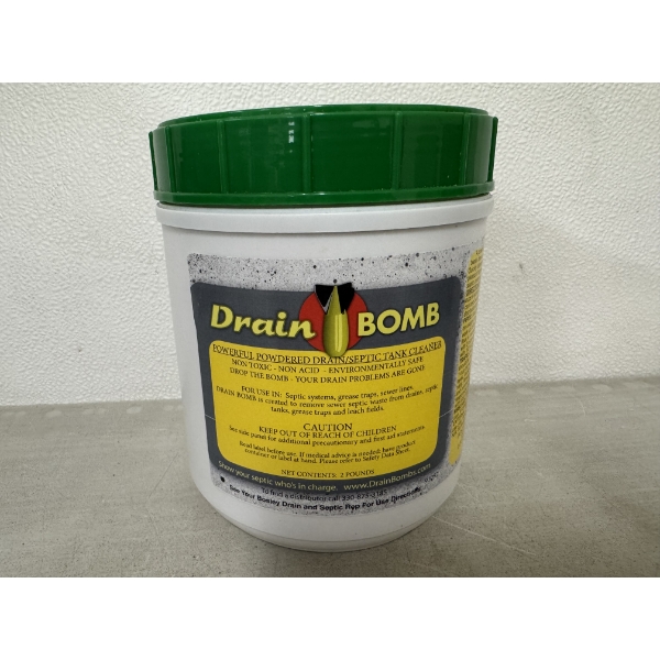 Brand New High Powered Drain/Septic Tank Bacteria Cleaner - 2 Pound Container Of Drain Bomb