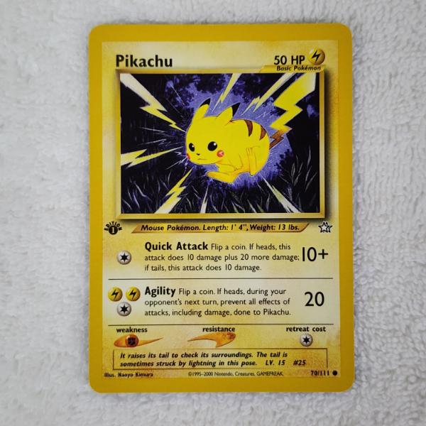 1ST EDITION Pikachu 70/111 Vintage Pokemon Trading Card ~ MINT!