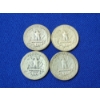 Image 2 : Lot of 4 Assorted Years United States Washington 90% Silver Quarters FV: $1.00