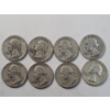 Image 1 : Assorted Years/Mint Marks 90% Silver Washington Quarters - Face Value: $2.00	