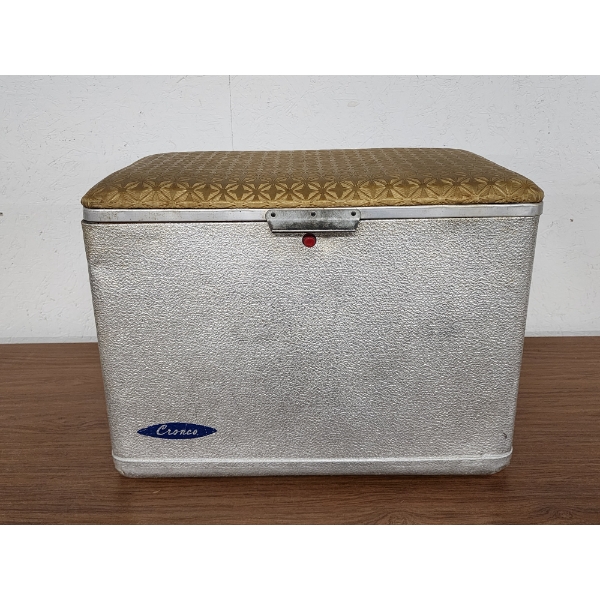 Vintage 1950's Cronco Aluminum Cooler with Padded Top- Rare Find!! 