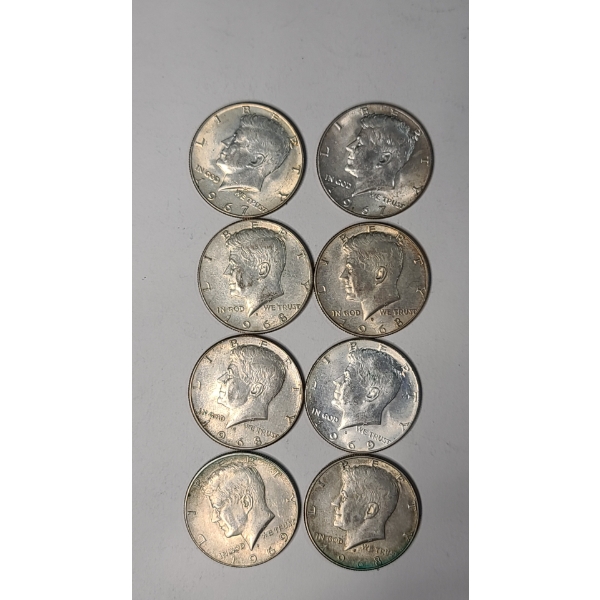 
Assorted Years/Mint Marks United States 40% Silver Kennedy Half Dollars - Face Value: $ 4.00