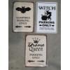 Image 1 : Three Brand New 12''x8'' Tin Decorative Parking Signs Including Witch, Vampire & Queen Designs 