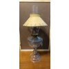 Image 1 : Vintage 21" Tall Oil Lamp With Tin Shade On Chimney As Shown - See Pics
