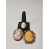 Image 1 : Vintage Carved Cameo Jewelry Pieces: 2 Brooches, 1 Ring Size 8.5 - Stunning Pieces
