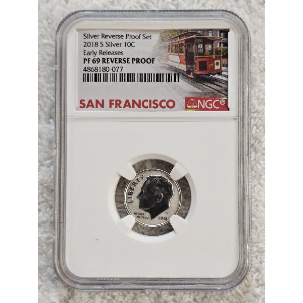 NGC PF 69 Reverse Proof 2018-S Silver Roosevelt Dime (10C)