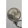 Image 3 : U.S 2002-D Ohio State Quarter Set In Bezel On 20" Sterling Silver Chain - Chain Weight: 12.7g