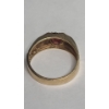 Image 4 : Men's 10K Yellow Gold With Oval Garnet Center Stone With Diamond Accents - Size 10 - Weight: 4.3g 