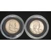 Image 1 : 1951 & 1953 90% Silver Franklin Half Dollars - Face Value: $1.00