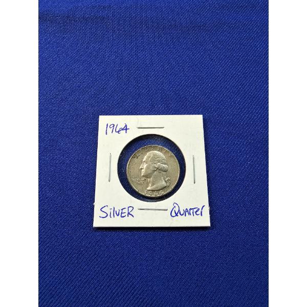 1964- D Washington Silver Quarter - High Grade