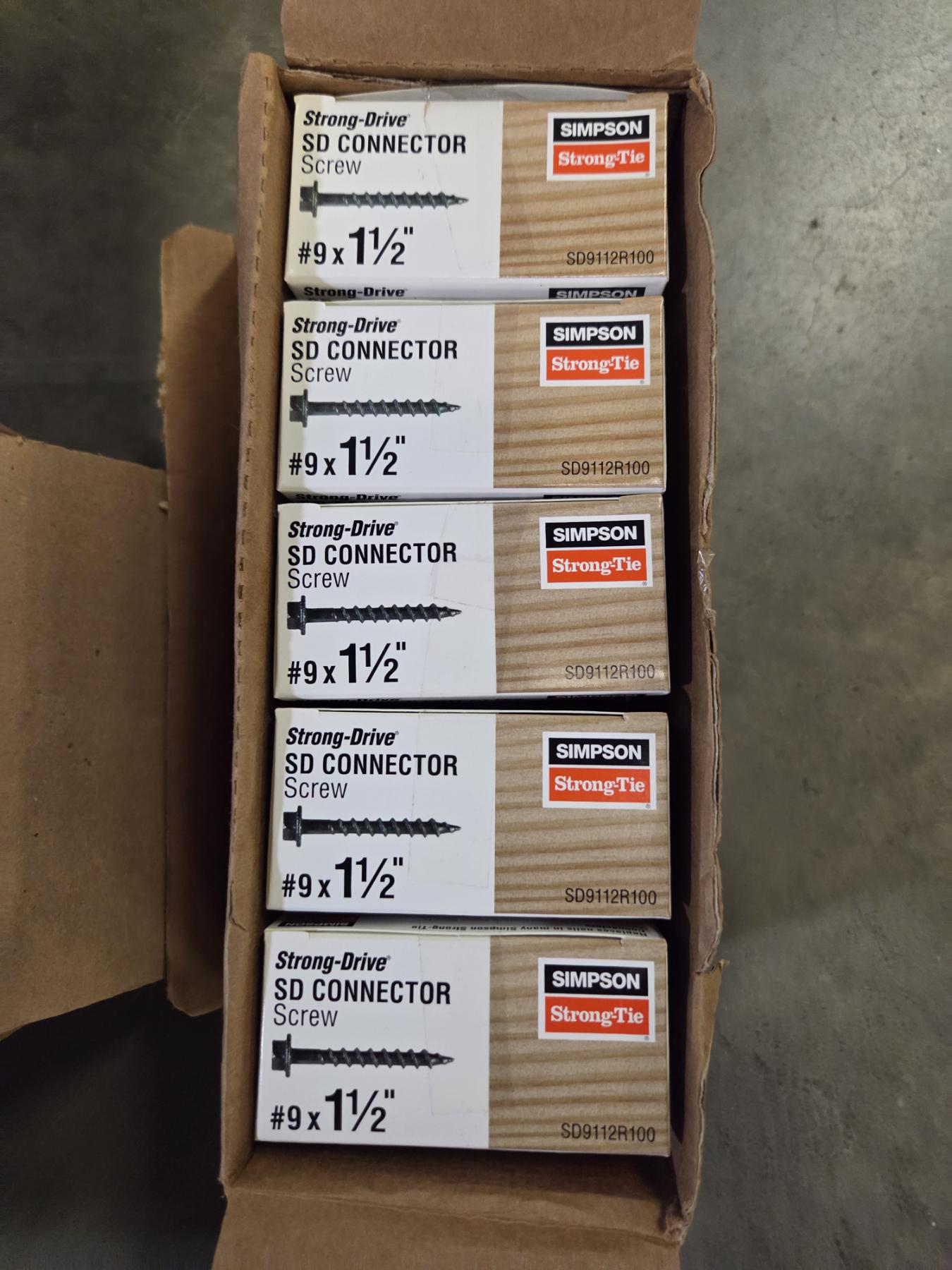 Twelve Boxes Of Simpson 1 1/2 Screws, And Fastener Group - Bosley ...