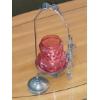 Image 4 : Antique Ruby Glass Thumbprint Pickel Castor  With Tongs - See Pics