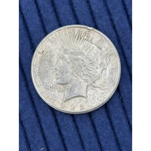 1922-S Peace Dollar - 90% Silver - Mintage: 17,475,000