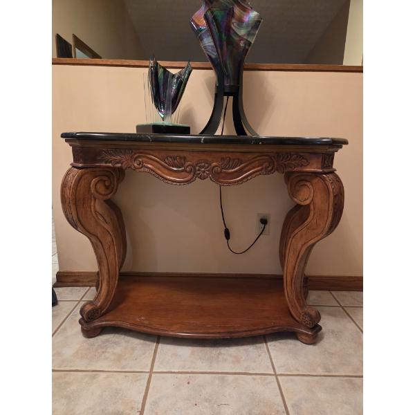 Marble Top Exquisite Entry Table/Sofa Table 41"x31"