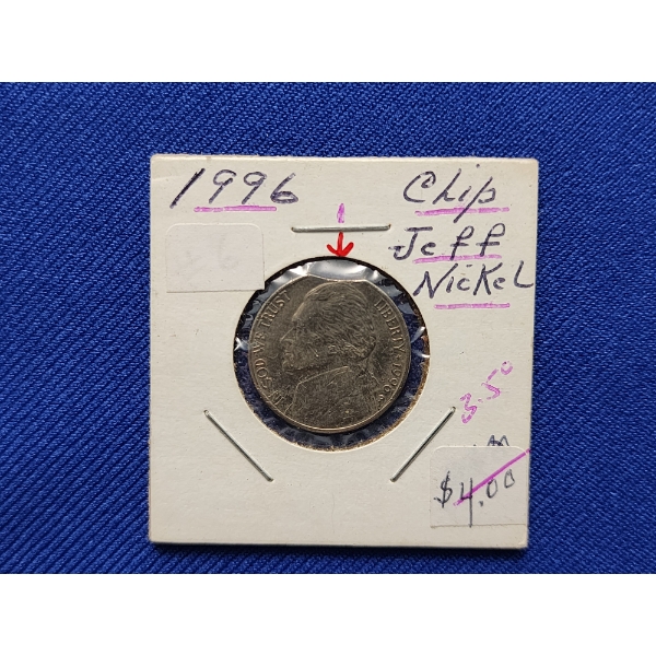 1996 Chipped Jefferson Nickel