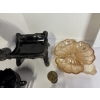 Image 6 : Misc. Glass Items - Goblet - 2 Elephants - Glass Horse - Leaf Shaped small dish