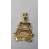 Image 2 : 14K Yellow Gold Textured Sitting Frog Charm Pendant - Weight: 2.0g