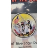 Image 5 : 2001 Colorized Commemorative 1 Troy Ounce .999 Fine American Silver Eagle Dollar In Display