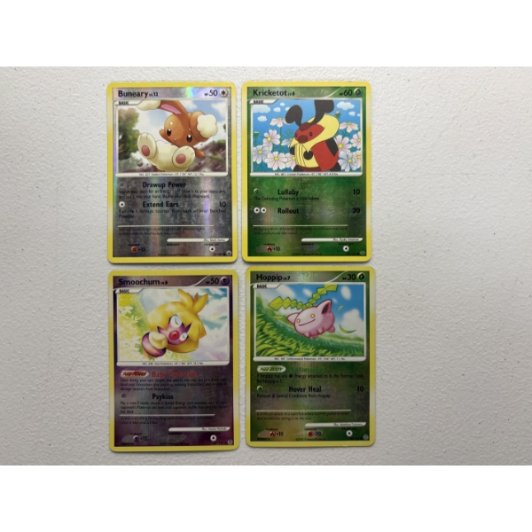Lot of 4 Vintage Reverse Holo Pokemon Trading Cards