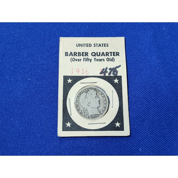 1916 United States Barber Silver Quarter