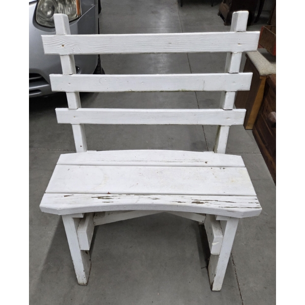 Sturdy 28''x36''x15'' Solid Wood White Bench - No Shipping Available