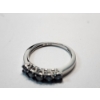 Image 4 : 10K White Gold Ring with Blue Stones - Size 7 - TW: 2.2g
